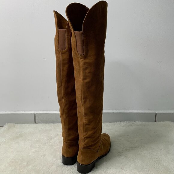 Stuart Weitzman Women's Caramel Brown Dunkirk Over-The-Knee Boots Size 6 - Picture 4 of 12